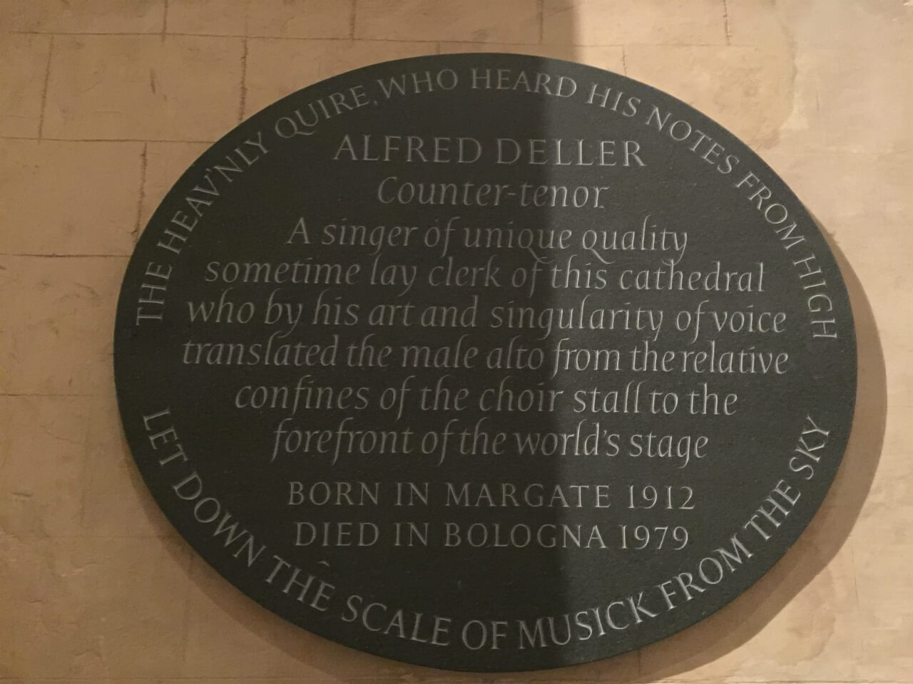 Canterbury Cathedral - Alfred Deller Memorial