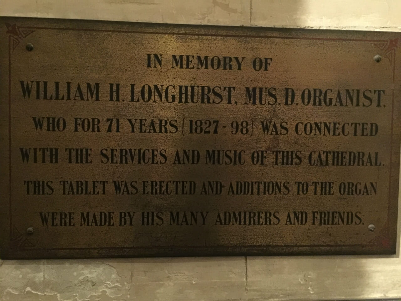 Canterbury Cathedral - William Longhurst Memorial