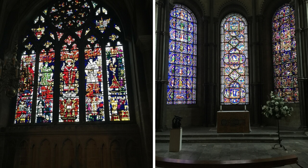 Stained glass windows Canterbury Cathedral – St Anselm’s window & The Corona Chapel
