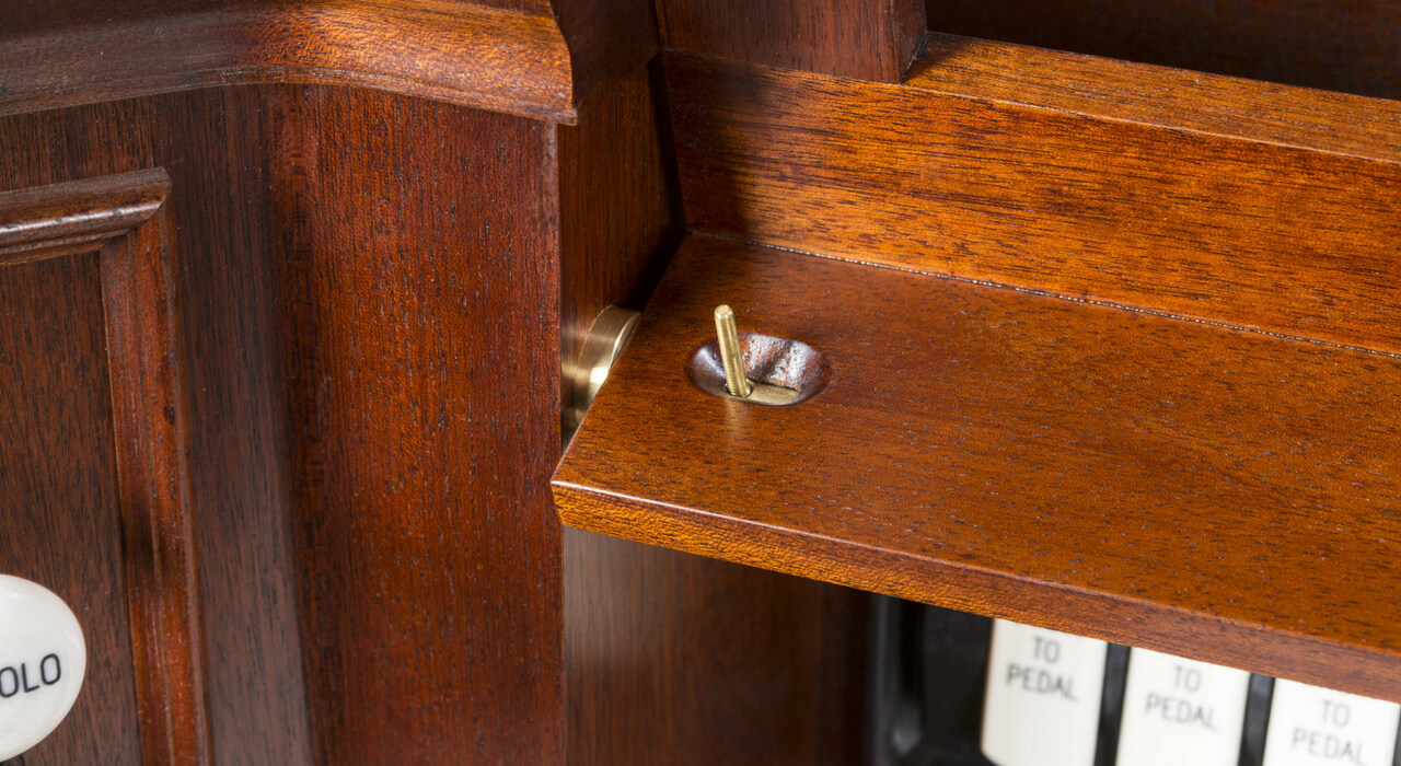Music desk hinge detail