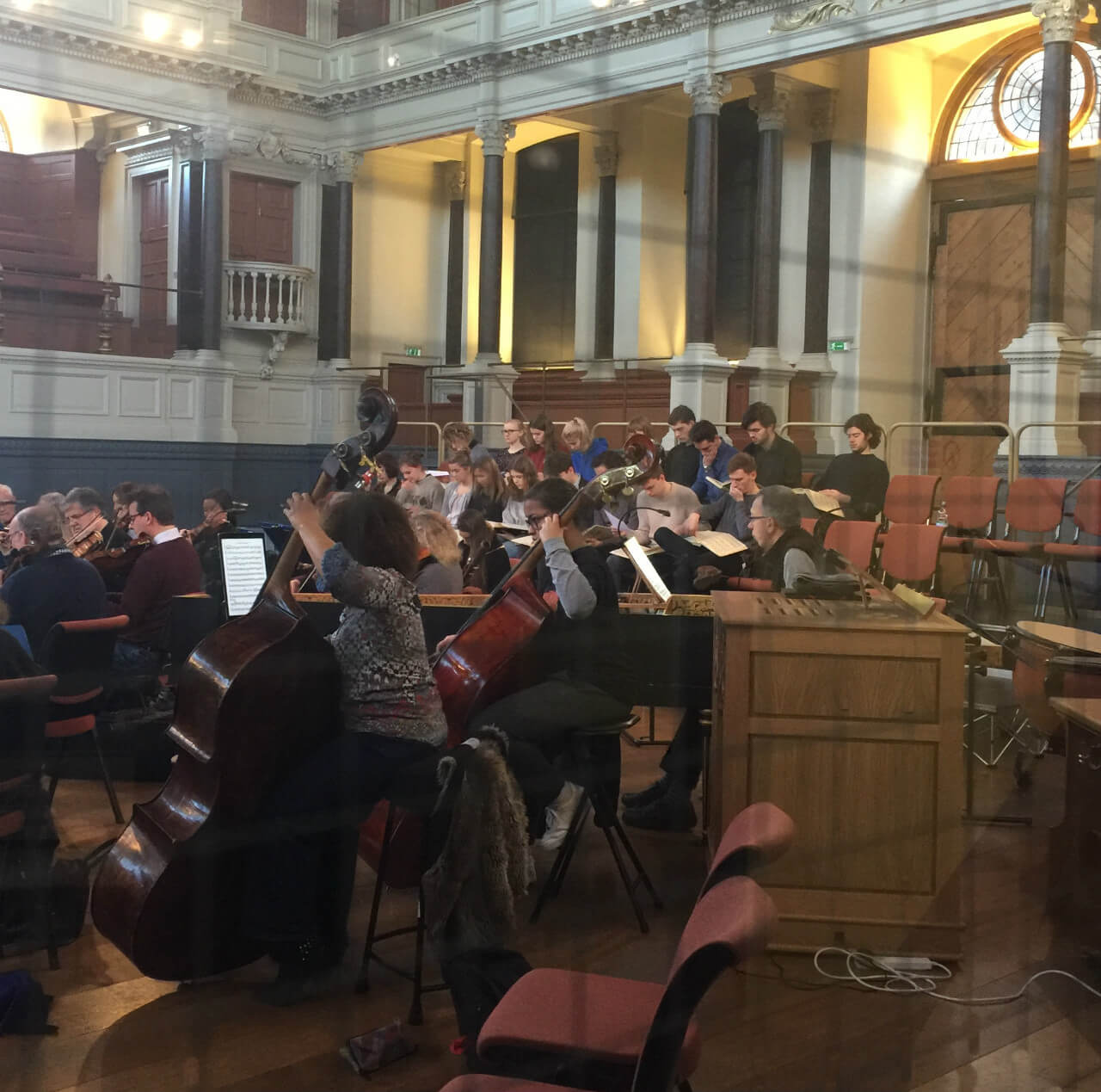 Orchestra Rehearsal with Chamber Organ