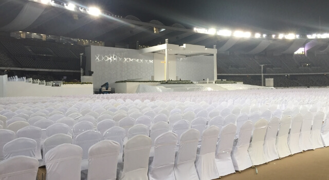 Arena almost complete for Papal Mass