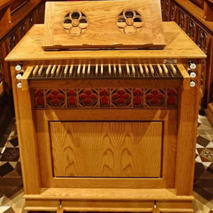 Chamber Organ Cathedral Isle of Man. Between choir stalls.