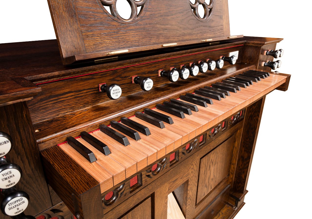 Chamber Organ keyboard close up