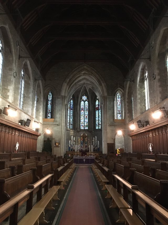 View down the nave after the installation