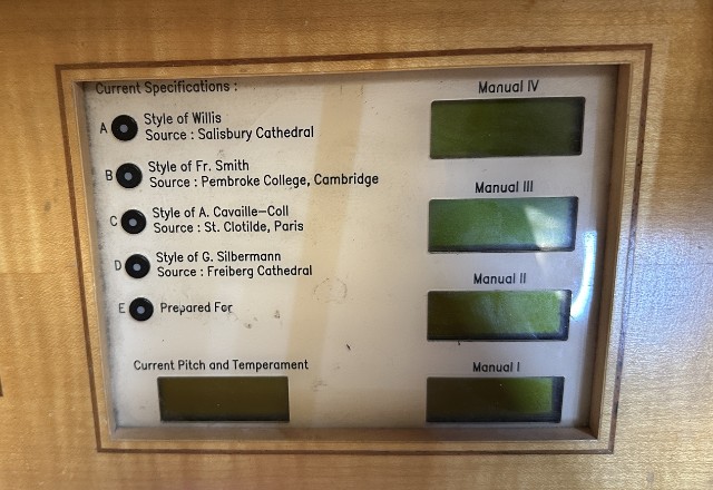 Sheldonian theatre digital organ display