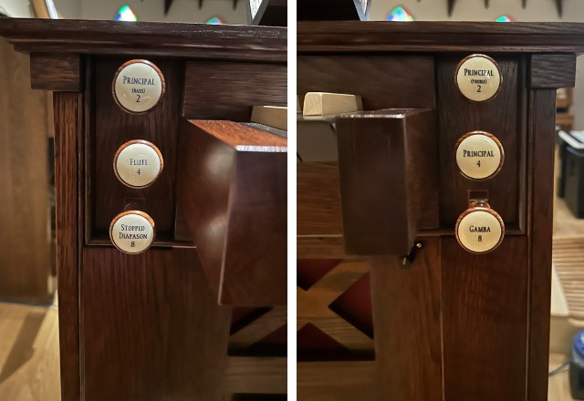 Worcester College Chamber Organ Stops